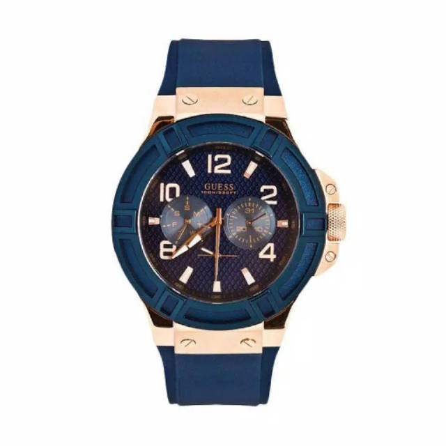 [ORIGINAL] JAM TANGAN PRIA GUESS W0247G3 / 2473 - GARANSI 1 TAHUN - GUESS RUBBER RIGOR MAN'S