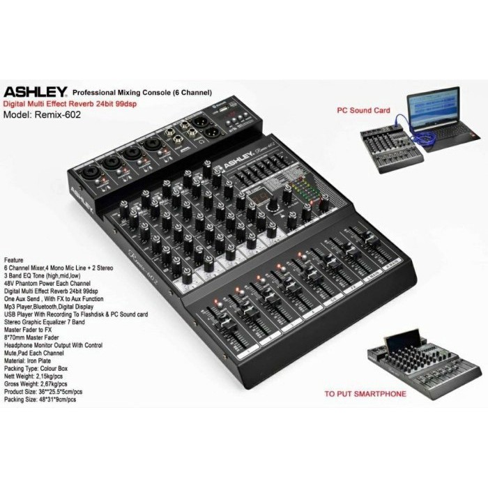 Mixer 6 Channel Ashley Remix 602 Remix602 Original
