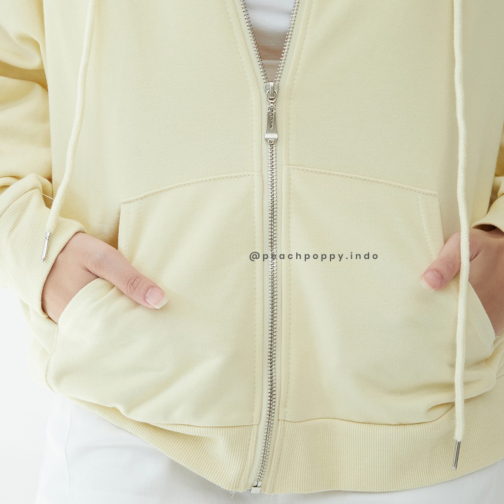Peach Poppy Miel Jacket - Outerwear Wanita Jaket Pastel Zipper All Size