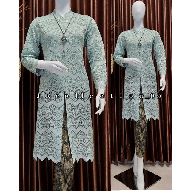 ( C O D ) Setelan Kebaya Tunik Brokat / Kebaya Retseting Depan BUSUI / Kebaya Modern / KEBAYA