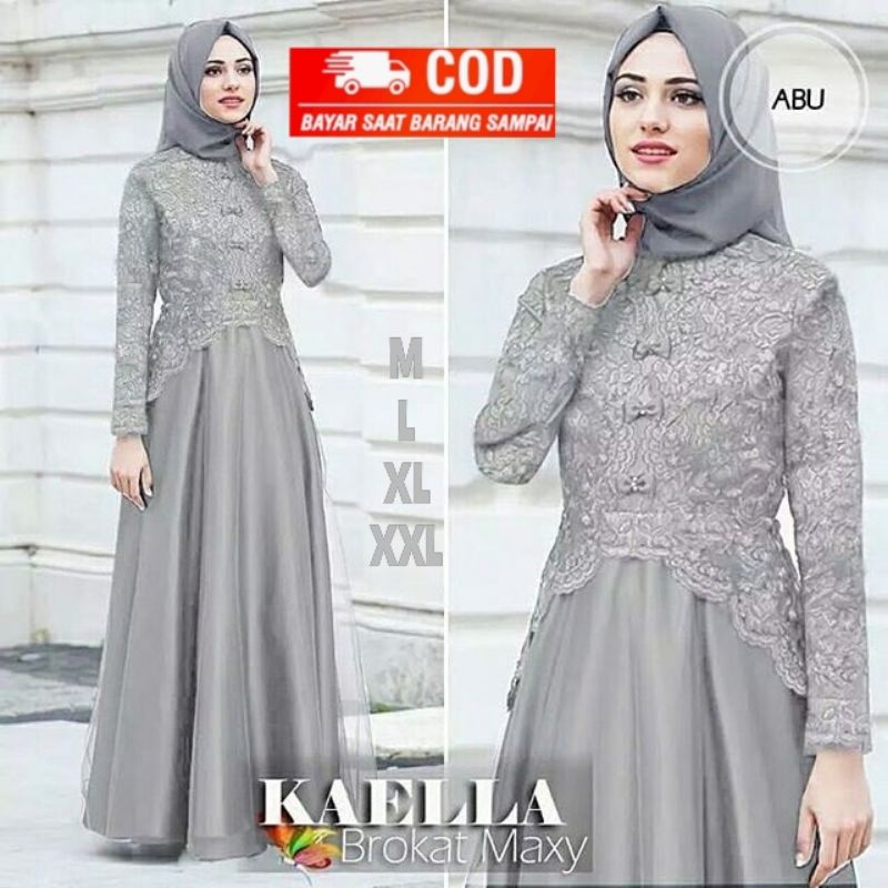 Gamis Terlaris kaella Brukat Maxi  Gamis terbaru 2022  gamis brokat  gamis muslimah gamis wanita  ga