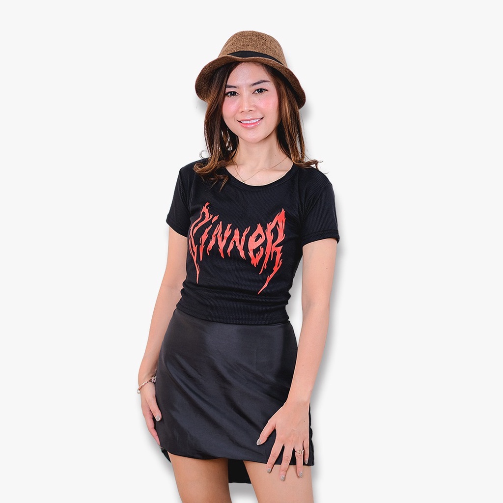 Tq88indonesia Fashion Baju Crop Kaos Wanita Terbaru / Sinner RIB Crop Top / Tshirt Ketat Wanita / Baju Kasual Wanita / Baju Santai Cewek / Baju Polos Wanita