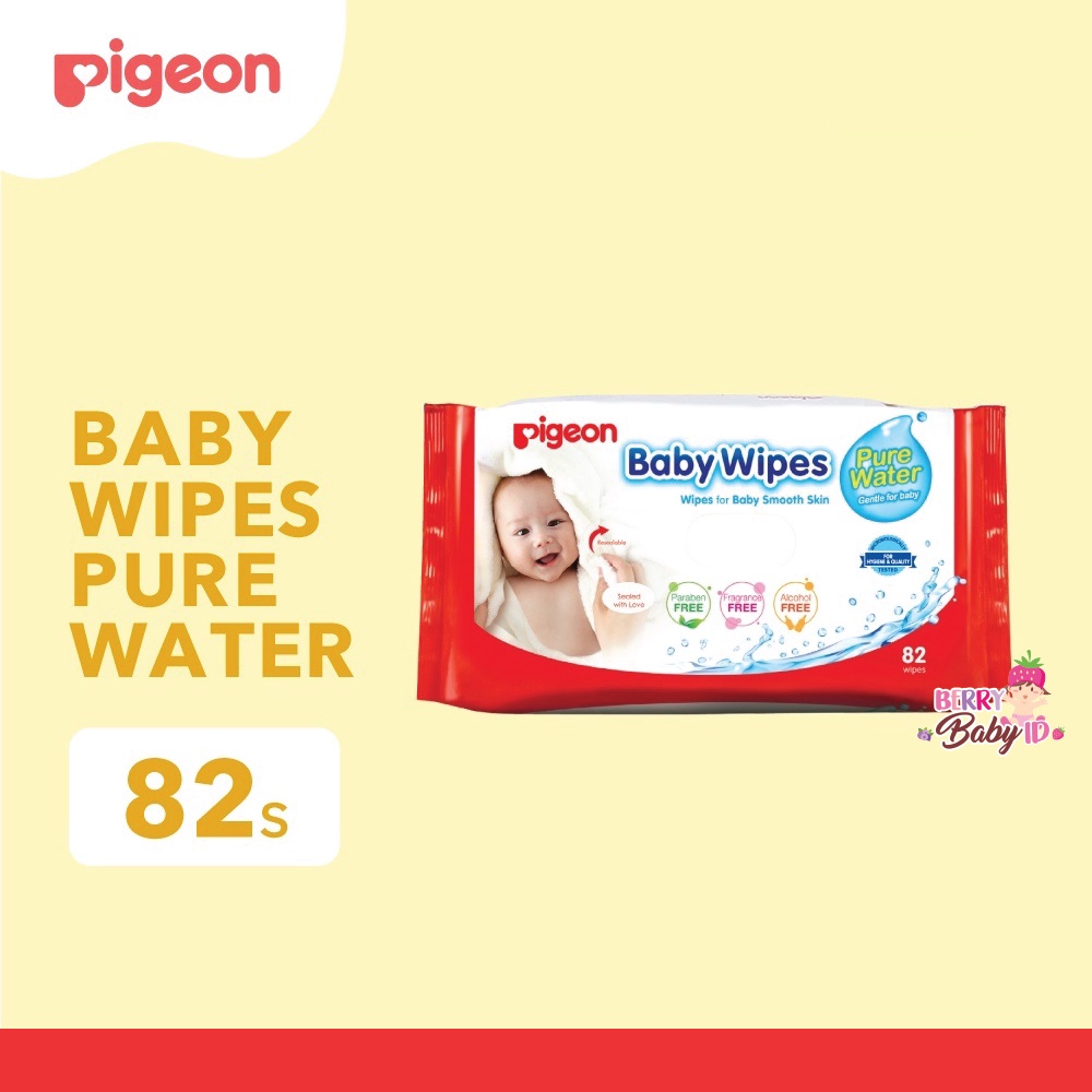 Pigeon Baby Wipes Pure Water Tisu Basah Bayi Alcohol Free 82 Sheet Berry Mart