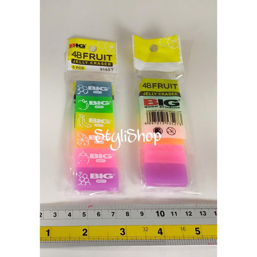 

Penghapus 4B BIG 9165T Fruit Jelly 1 Set Isi 6 Warna Campur- Setip / Eraser Jelly
