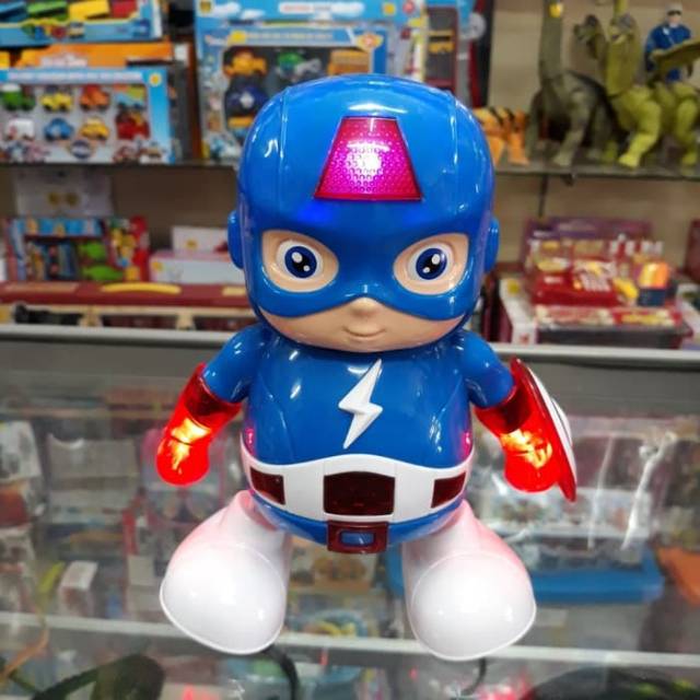 Mainan anak Dancing Robot CAPTAIN AMERICA Super Hero Free Mainan anak Dancing Robot CAPTAIN AMERICA Super Hero Free