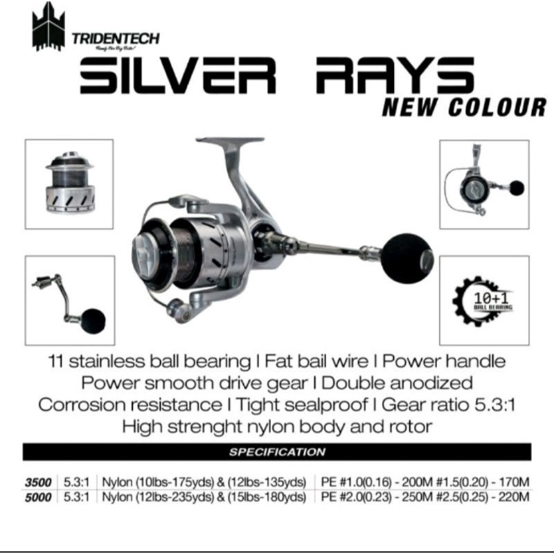 Rel Tridentech Silver Rays New Color 3500/5000