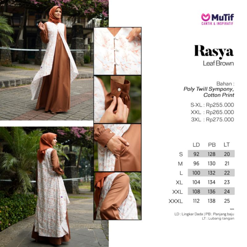 OUTER MUTIF RASYA LEAF BROWN RASYA LEAF GREY