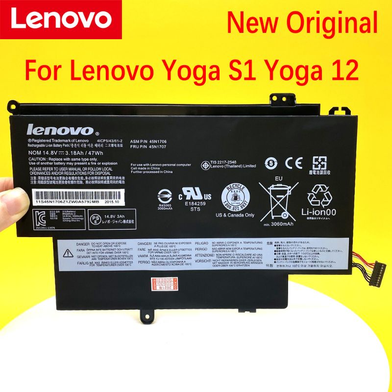 Baterai Lenovo Thinkpad S1 Yoga 12 45N1704 45N1705 45N1706 45N1707