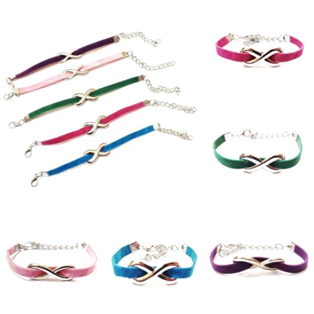 Silver Infinite Suede Bracelet | Gelang Handmade Infinity