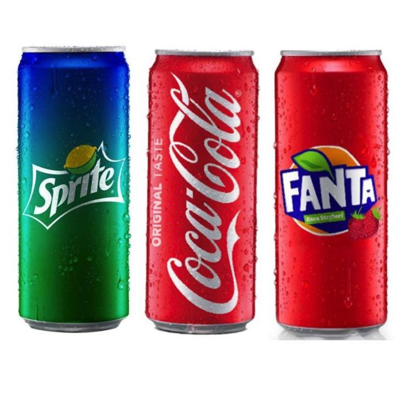 

Coca cola / Sprite / Fanta 330ml 1 krat isi 24 kaleng