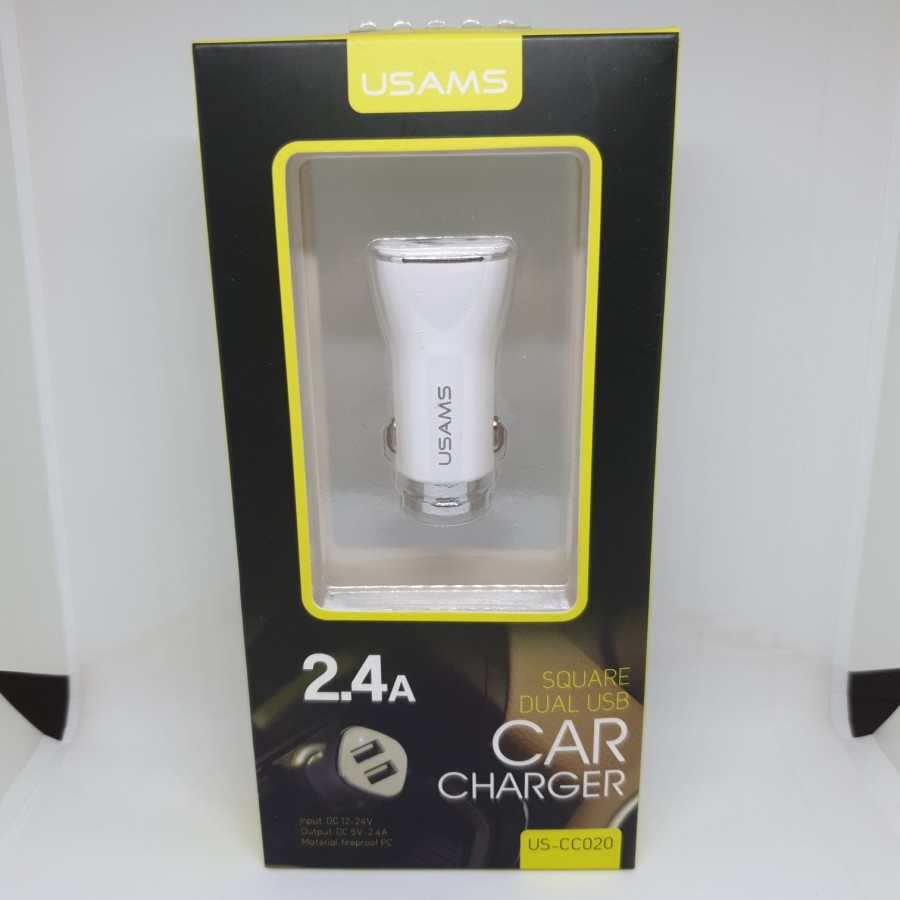 Charger Mobil 2 Port Usams 2.4A