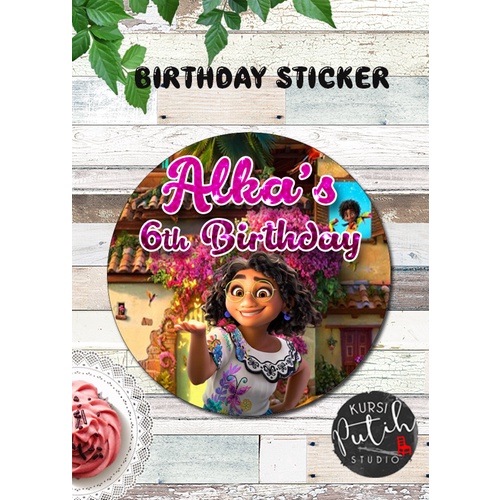 

custom birthday sticker tema encanto