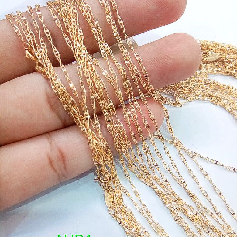 Kalung rantai tangan anak dan dewasa emas asli kadar 700 70 16k beige gold tali aura standar horseshoe lepes putar ringan 1 2 satu dua gram kuat gold