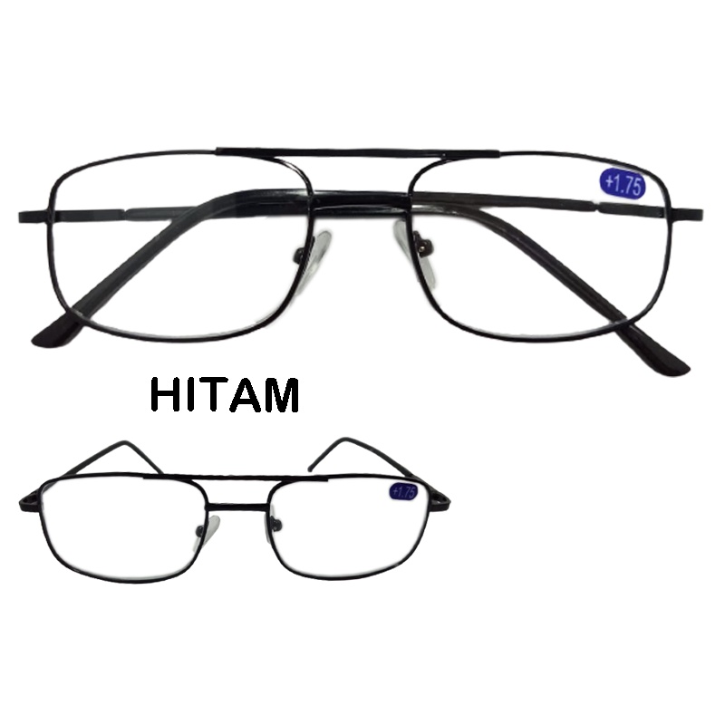 Frame Lensa Kacamata Baca Plus (+) Uk +1.00 s/d +3.00 Kacamata Plus Kacamata Rabun Dekat Frame Besi Kacamata Baca Fashion Wanita Pria Unisex Reading Glasses Kacamata Lensa Plus Kacamata Dewasa