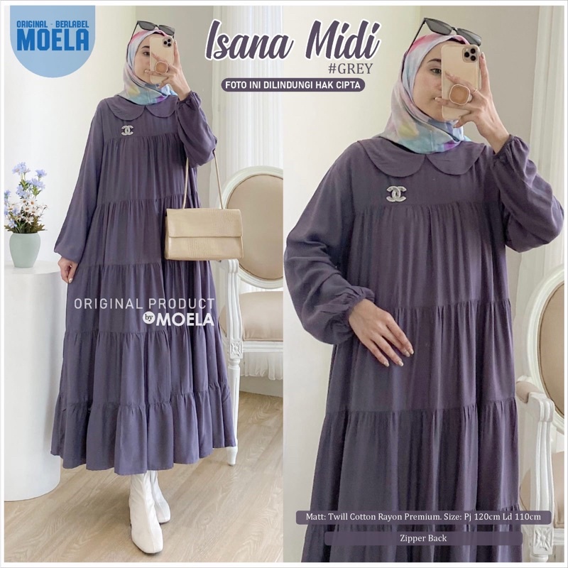 Isana midi dress by MOELA //dress//gamis//moela//rayon//midi
