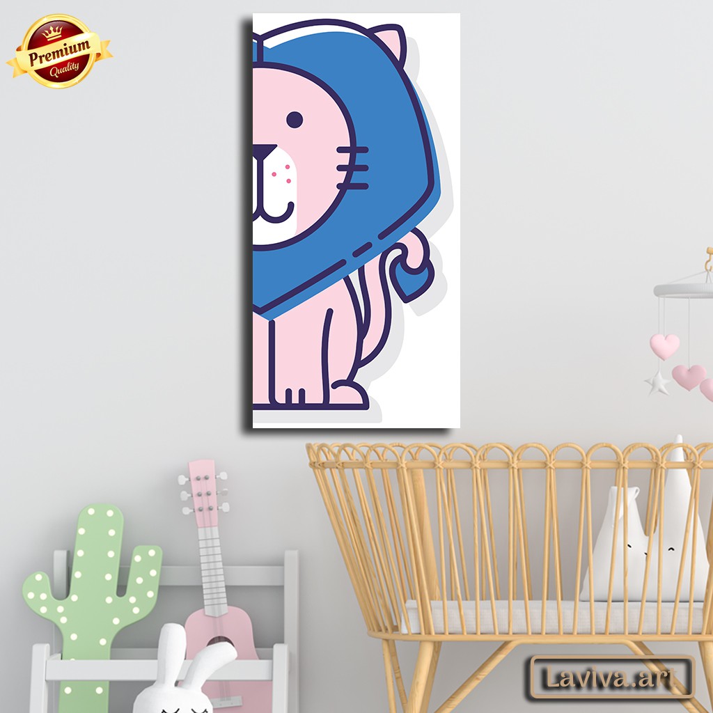 [Bisa COD] Hiasan Dinding Poster Kayu WallDecor Dekorasi Rumah Minimalis Tema Binatang Singa