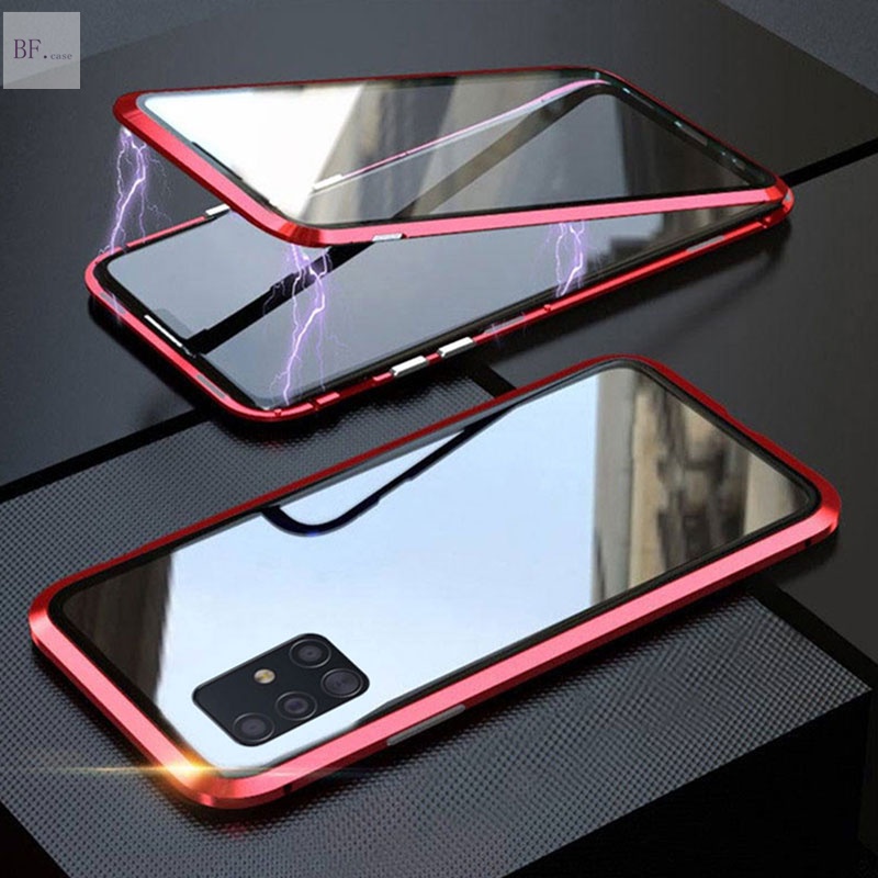 Casing Tempered Glass Magnetik Dua Sisi Depan + Belakang Untuk Samsung Galaxy S20Fe