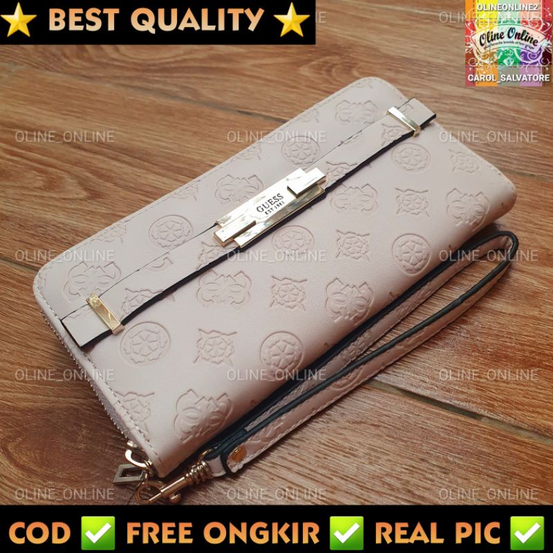 dompet bea gs panjang long wallet zipper zippy embossed wristlet with handle handphone phone wallet