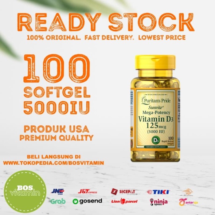 Puritan's Pride Vitamin D3 5000 IU - 100 softgel