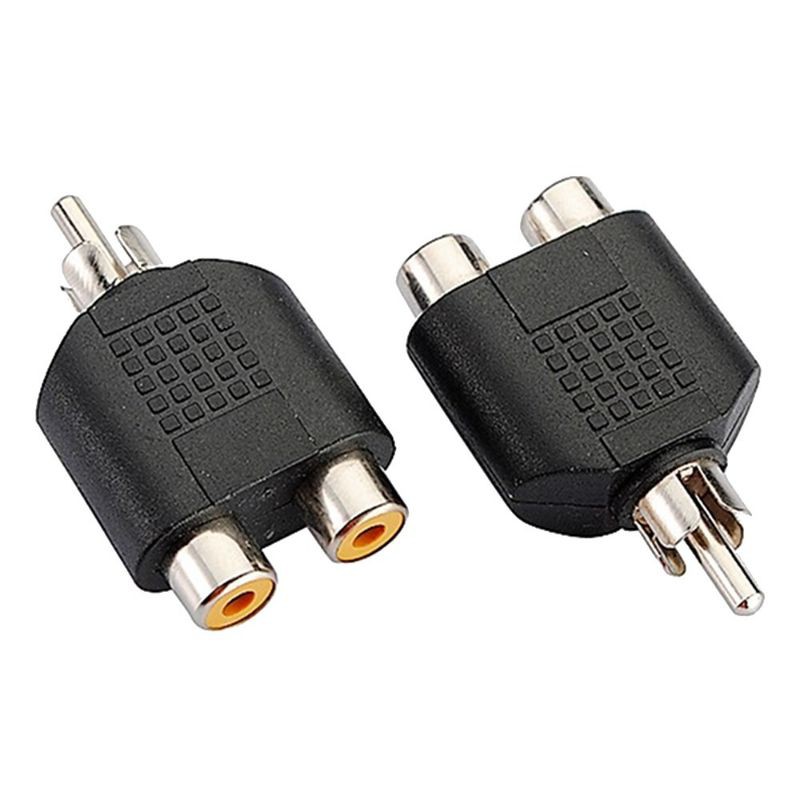 Cabang RCA Y Splitter 1 Male 2 Female RCA to Double RCA
