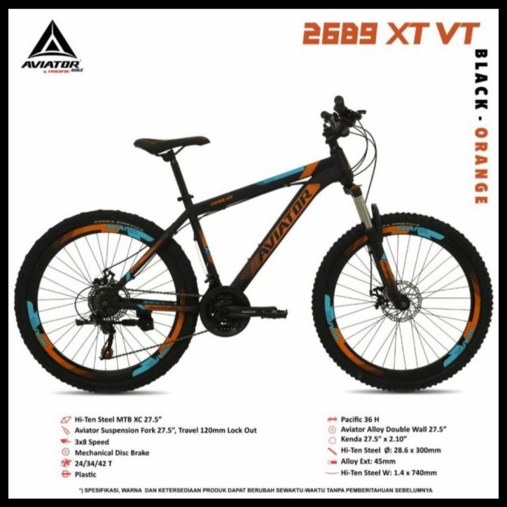 Sepeda Gunung Mtb 26 Aviator 2689 Rs Velg Tinggi