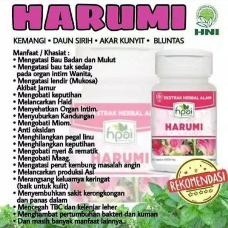 Obat Herbal Keputihan, Merapatkan, Membunuh Bakteri, Mengencangkan Miss V, Kewanitaan HARUMI HPAI