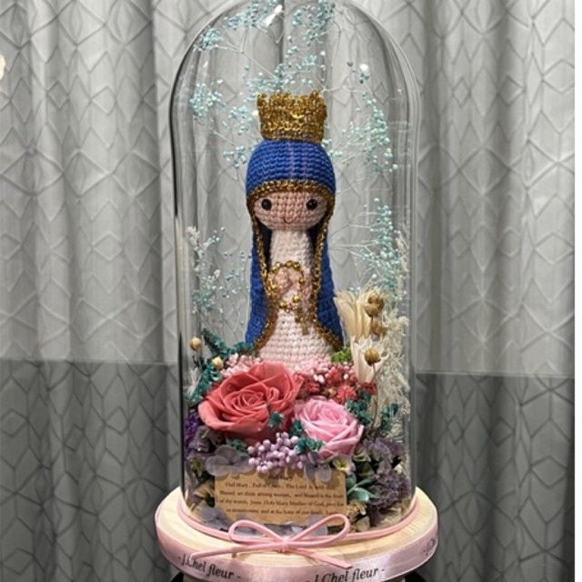 bunda maria glass dome preserved flower