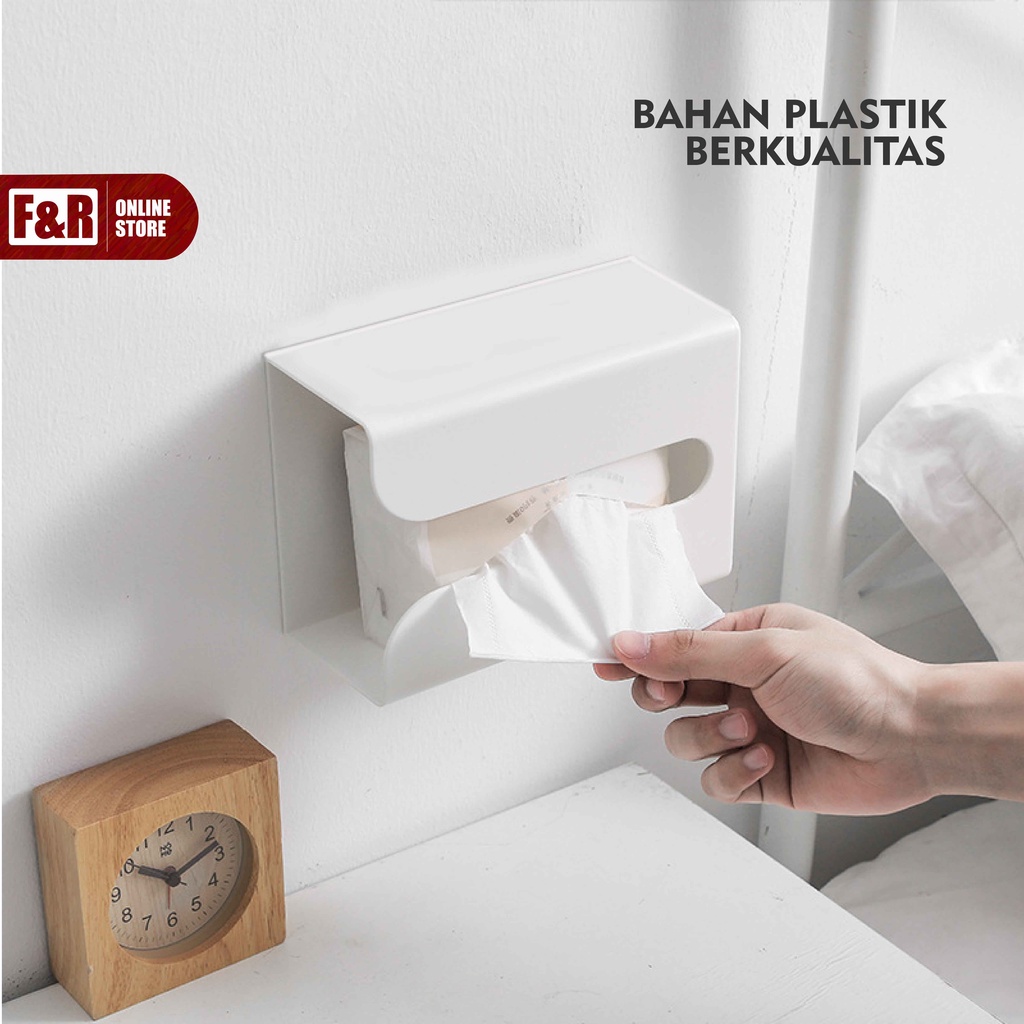 Tempat Tisu Dapur Tempel Dinding Kotak Tissue Toilet Wadah Tissu Mobil Penyimpanan Tisue Kamar Mandi WC Bahan Plastik