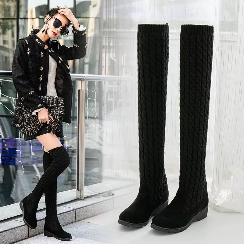 BOOTS KNEE HEE TINGGI SELUTUT WINTER MUSIM DINGIN