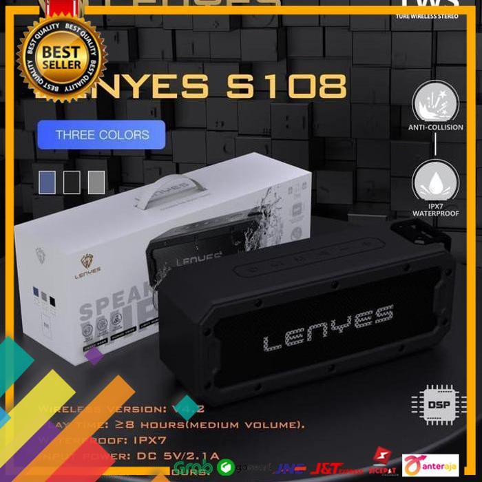 BIG SALE.. SPEAKER BLUETOOTH LENYES TWS S108 WATERPROOF ..TERMURAH