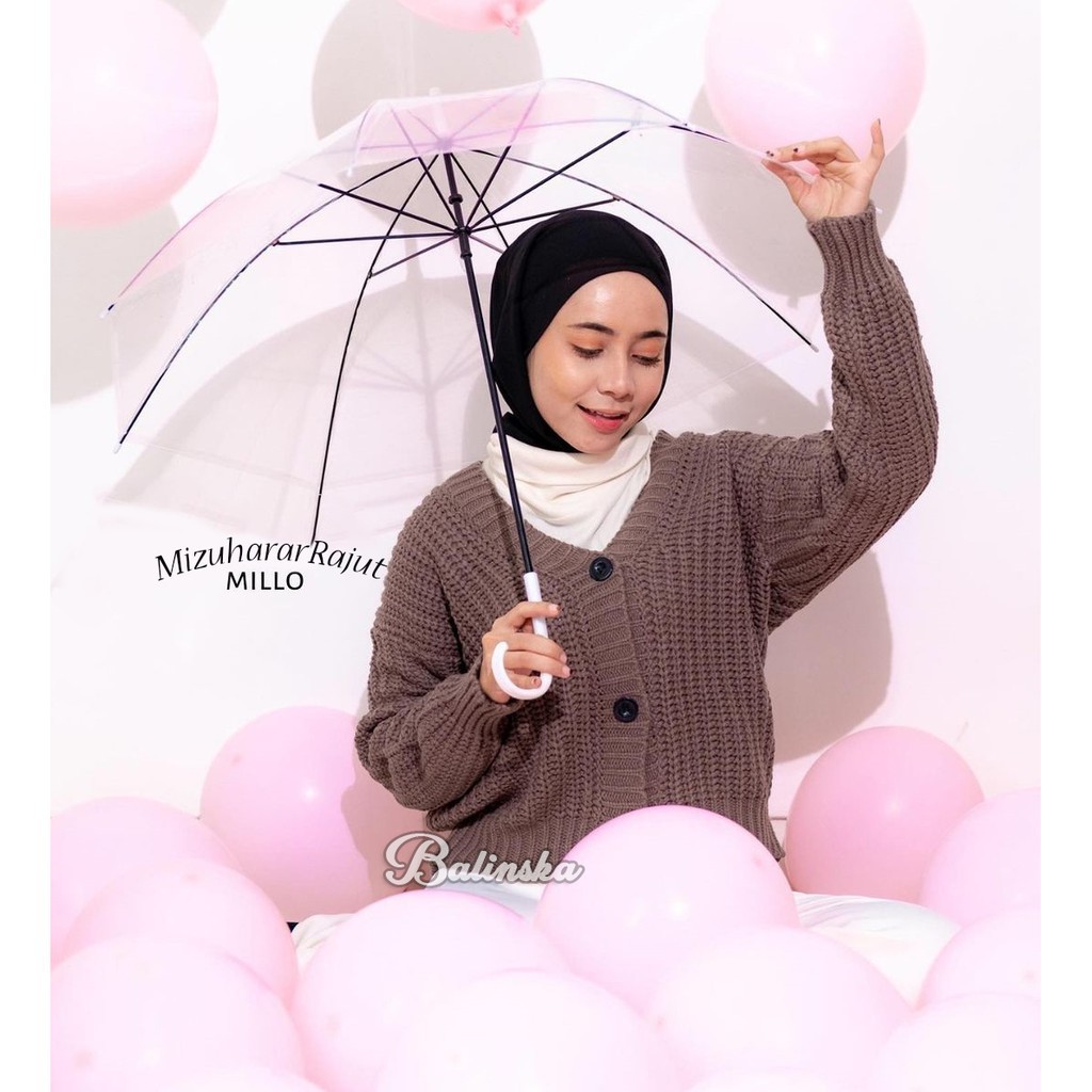 Aslyani Cardigan Rajut Premium Fluppy Bubble OVERSIZE MRDG-Millo MIA