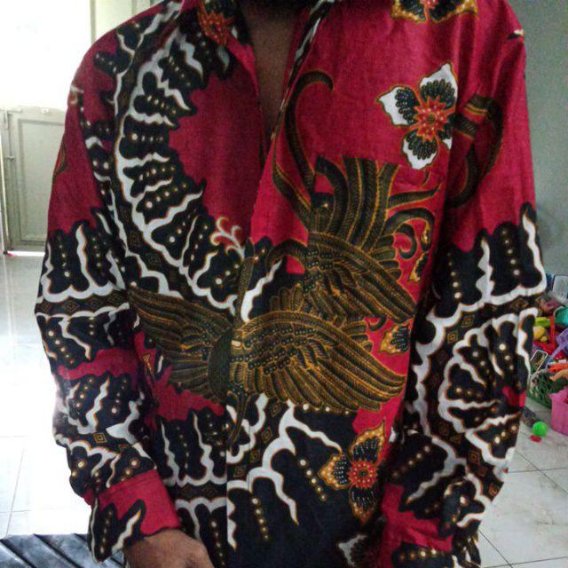 Kemeja Batik Pria Lengan Panjang Size M L Xl Xxl Bswart Batik Hrb026 Kenongo Hem Panjang Padi