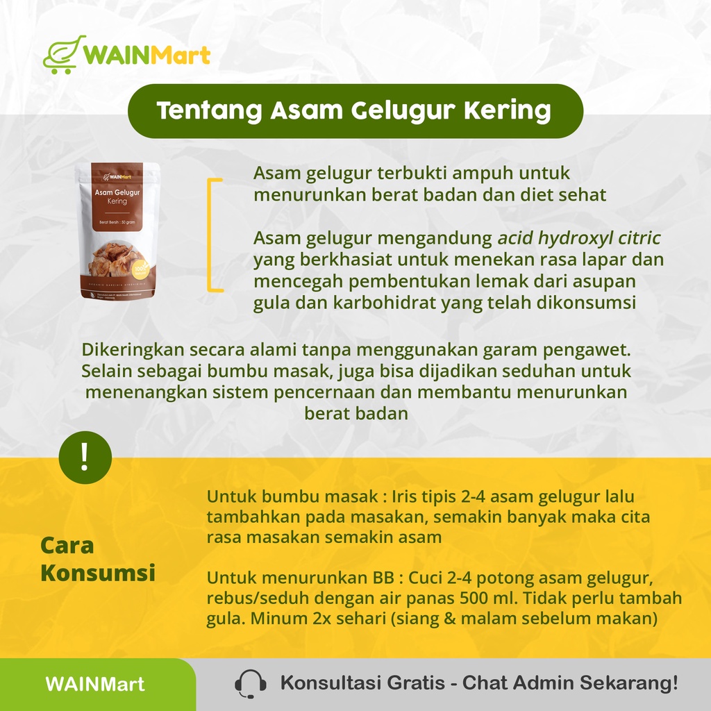 Slimming Asam Gelugur Kering NonGaram Pelangsing Alami Anti Buncit Luntur Lemak