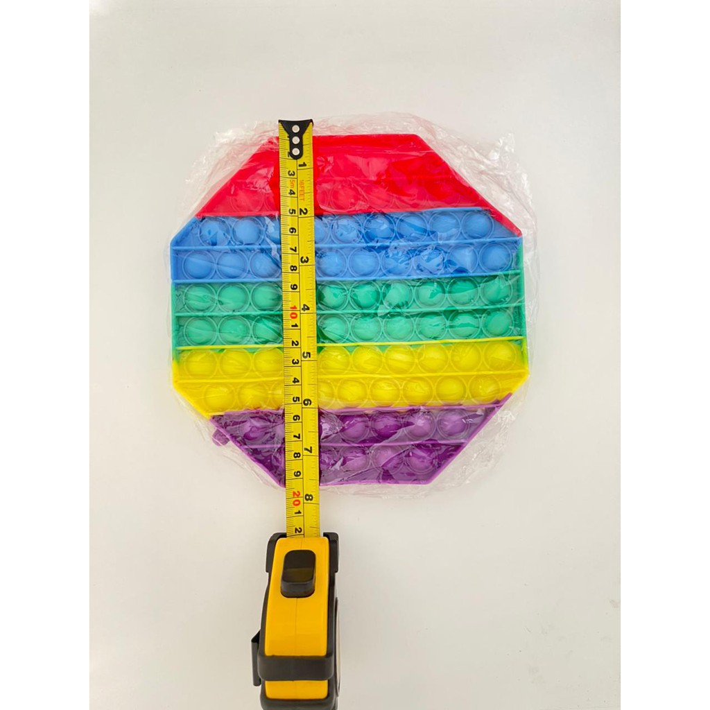Fidget Toys Push POP IT / POPIT Mainan Anak Penghilang Stress Relieve Pop it Rainbow-Octagon 20CM