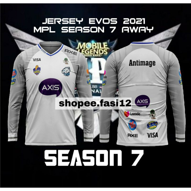 jersey evos 2021 away mpl season 7 evos roar (lengan panjang)