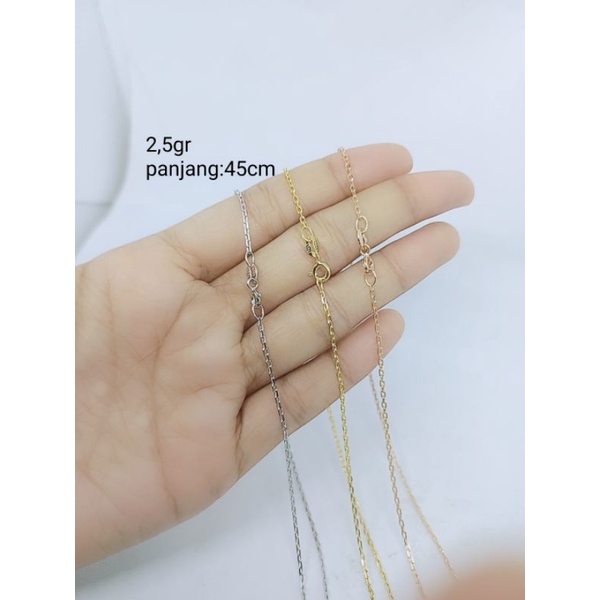 KALUNG MINI PAPER CLIP / KALUNG PERAK ASLI SILVER 925 LAPIS EMAS/ KALUNG FASHION WANITA TERBARU