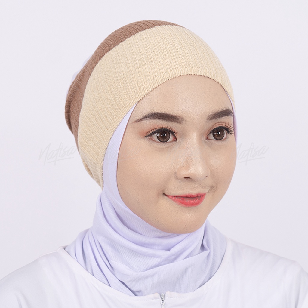 Ciput Rajut 2 Warna | SUPER HEMAT DURNAZ Ciput Bandana Rajut 2 Kombinasi Warna Inner Kepala Dalaman DURNAZ