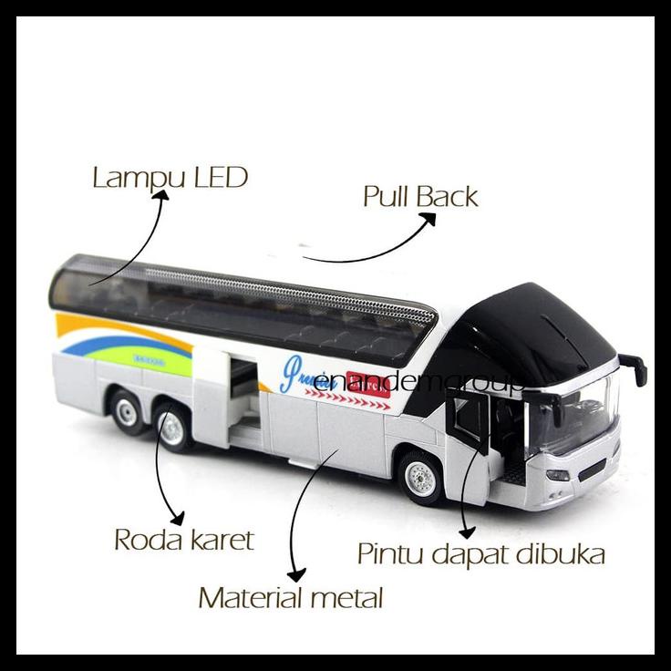 Grab Oke Diecast Miniatur Mainan Mobil Bus Express - Merah