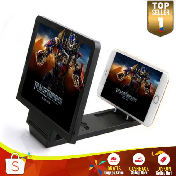 Enlarge Screen Smartphone Murah Stand Kaca Pembesar 3D Ringan Magnifier Handphone Pembesar Layar HP