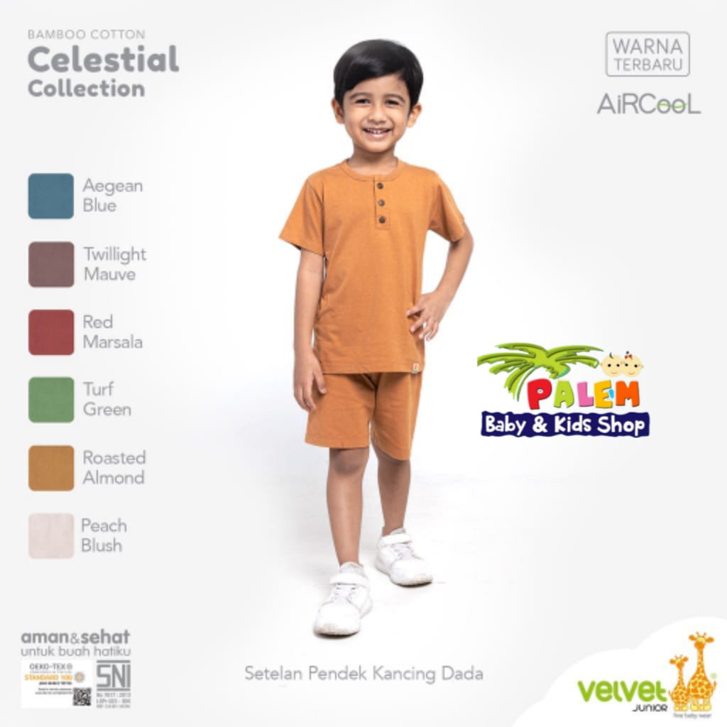 Velvet Junior Bamboo Cotton Setelan Oblong Pendek