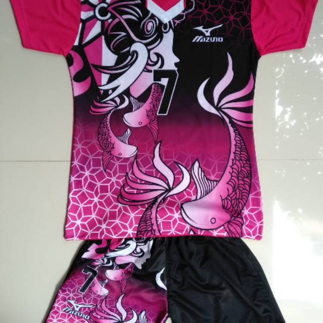 baju voli cewek printing motif ikan