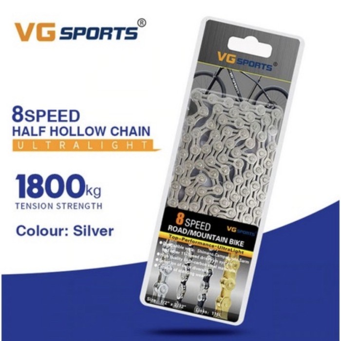 PROMO***Rantai Sepeda 8 Speed VG SPORT silver chrome bicycle chain