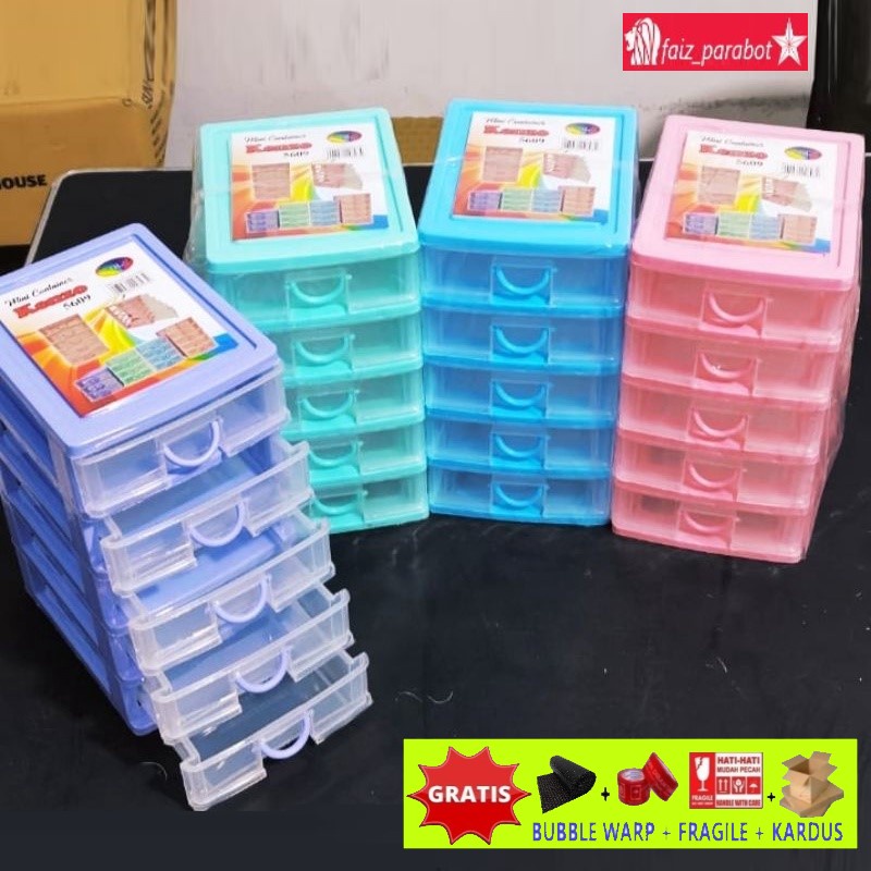 kenzo Laci Susun 5 Kecil Laci Mini Mini Container Laci Plastik murah