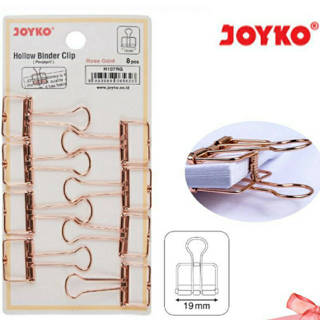 

SET KLIP KERTAS JOYKO HOLLOW BINDER CLIP H 107 155 RG