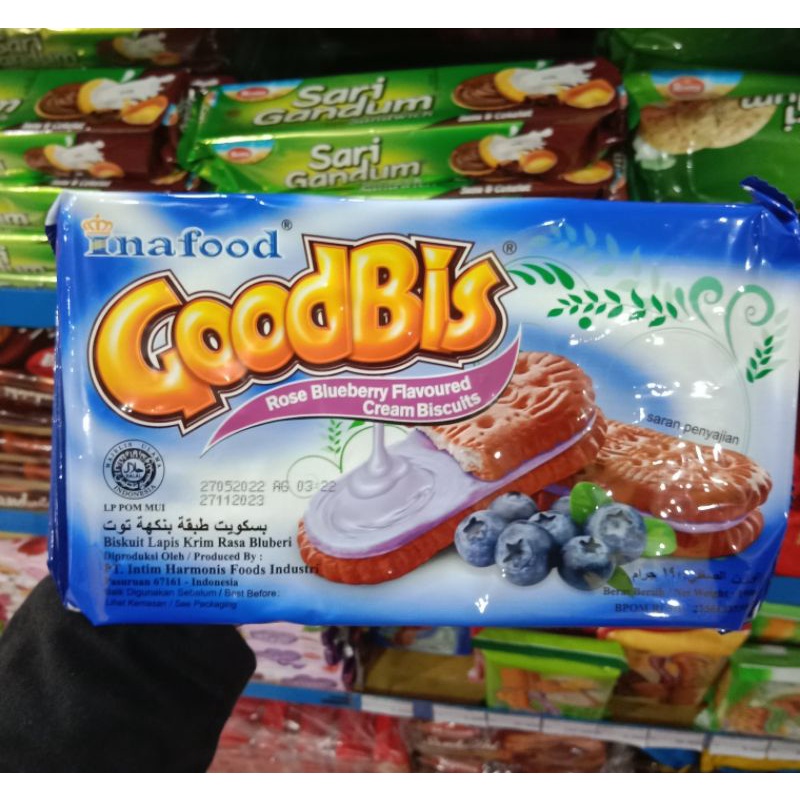 

Yummer l Snack camilan Goodbis Rose Blubery Flavoured Cream Biskuit