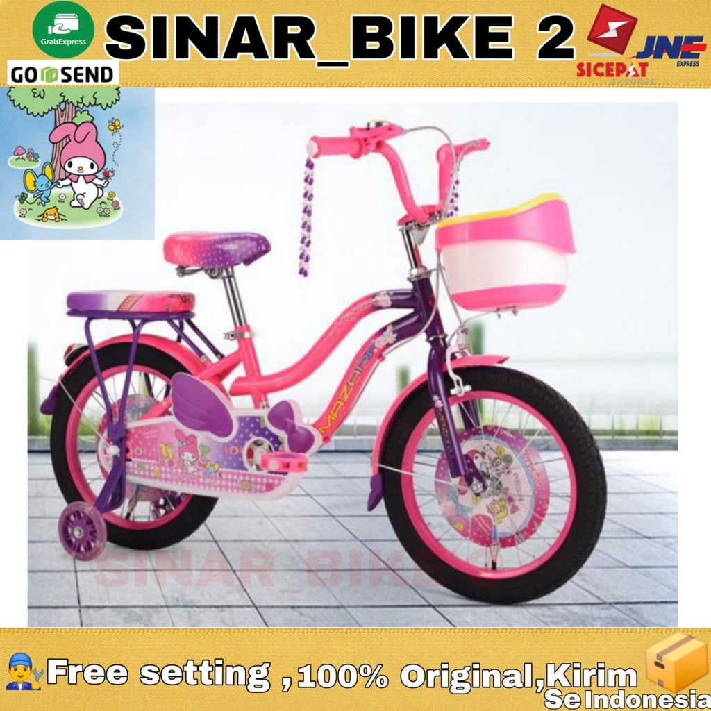 Sepeda Anak Perempuan 12 16 18 Inch Mazara Melody MZ-2288 KX