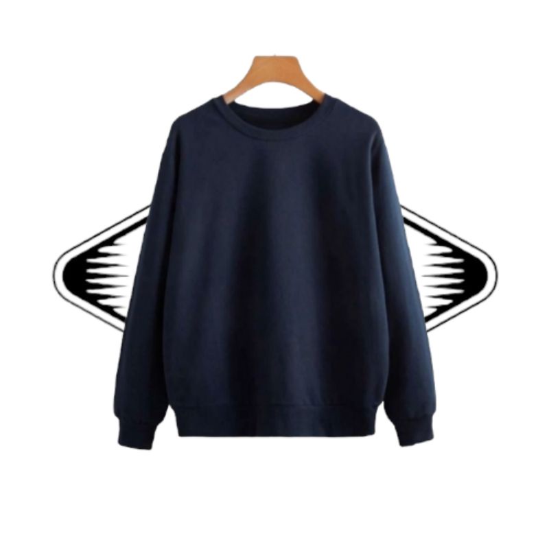 BASIC SWEATER OVERSIZE Fashion Outwear Sweater / Sweater Crewneck Jumbo Oversize Pria/Wanitav2XL 3XL 4XL 5XL