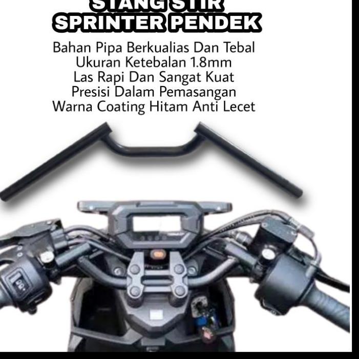 ㄸ Stang Setang Stir Setir Fatbar Sprinter Pendek Beat Street Vixion Megapro Cb150r Racing Hitam Mura