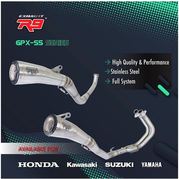 Readyy knalpot R9 GP SS R9 GPX-SS R9 PROLINER  AKRAPOVIC ARROW SCPROJECT GSX 150 NMAX CBR CB150R R15