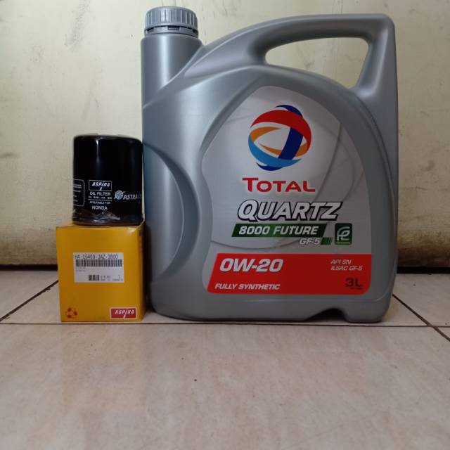 Paket Oli Total SAE 0W-20 FS 3L + Filter Oli Brio Satya / Brio RS